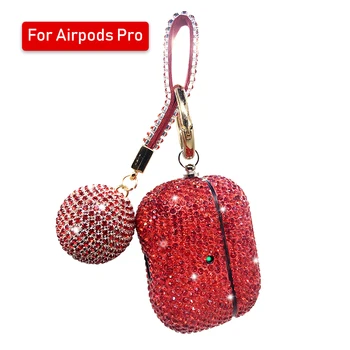 Už Airpods 2 Pro 3 Atvejais Prabangūs Blizgučiai Diamond Dangtelis Su Hanging Ball 
