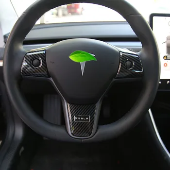 Už Tesla Model 3 Automobilių Ratų Valdymo Skydelio Dangtelį Lipdukas Apdailos ABS Anglies Pluošto Stiliaus Tesla 2018/19/20 Priedai