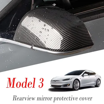 Už Tesla Model 3 galinio vaizdo Veidrodis Padengti Kepurės Automobilių Šildymo Veidrodis Apsaugos Lipdukai, Automobilių Prekės, Apdailos Reikmenys