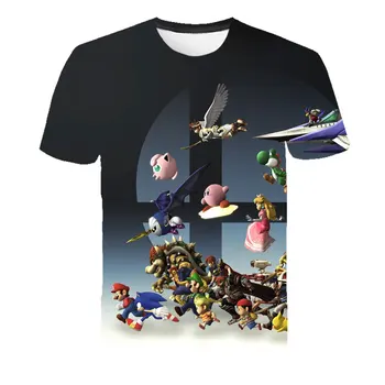 Vaikai 3D Mario Luigi Print T-marškiniai, Kostiumas Berniukams, Mergaitėms Vasaros Tees Viršuje, Drabužiai Vaikams, Drabužiai Atsitiktinis Tshirts
