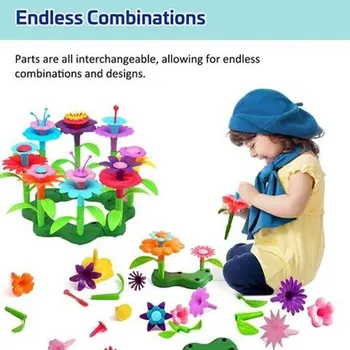 Vaikai Gėlių Sodas odinas Stes Kūrybos Gėlių kompozicijų Amatų Žaidimai Dovanos Montessori Švietimo Žaislas playmobil
