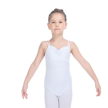 Vaikai Medvilnės/Lycra Camisole Triko su Dvigubi Elastiniai Dirželiai Mergaičių Gimnastikos Dancewear Moterys Baleto Bodysuit