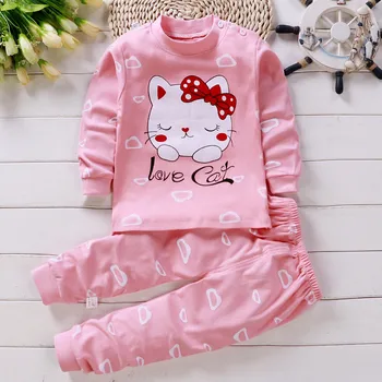Vaikai Pižama Nustatyti Vaikų Sleepwear Baby Girl Žiemos Medvilnės Rinkiniai Homewear Pižama Berniukui, Pižamos naktiniai drabužiai Vaikams 0-4Y