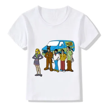 Vaikams, Cartoon Scooby Doo Paslaptis Mašina Juokingi marškinėliai Vaikams Laisvalaikio Drabužiai Berniukams, Mergaitėms, Vasaros Viršūnes marškinėliai