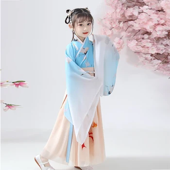 Vaiko Kinijos Tradicinės Hanfu Suknelė Mergina Han Dinastijos Drabužiai Vaikams Princesė Cosplay Kostiumų Tang Dinastijos Liaudies Šokių Drabužiai