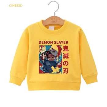 Vaikų Demon Slayer Anime Tanjiro Ir Nezuko Hoodie Palaidinukė Berniukai korėjos Kpop Gatvės Megztinis Mergaitėms Streetwear Sudadera