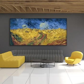 Van Gogh Kviečių Laukas Varna Naftos Paveikslai Abstraktaus Meno Paveikslai Tapyba Sienos Nuotraukas Kambarį Apdaila Plakatai ir Spausdina
