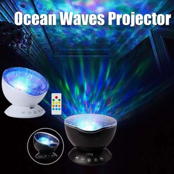 Vandenyno Bangos Star Light su Nuotolinio Multi-Color Display Romantiška Nuotolinio Valdymo Projektorius Banga Nuotaikos Apšvietimas 2 Spalvų Atostogų