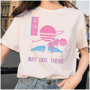 Vaporwave Vasaros Estetinės 90-ųjų Mados T Marškinėliai Moterims Harajuku Vintage marškinėliai Grafinis Juokinga Marškinėlius Streetwear Viršūnes Tees Moteris