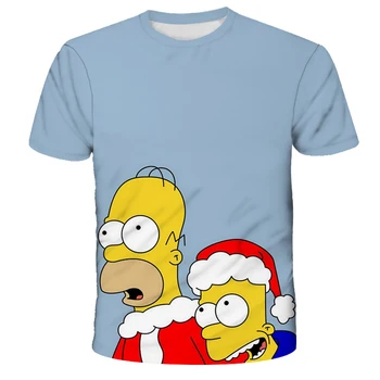 Vasaros 2020 m. Europos ir Amerikos Tendencija Simpson Skaitmeninis Spausdinimas vyriški trumpomis Rankovėmis T-Shirt