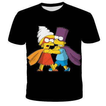 Vasaros 2020 m. Europos ir Amerikos Tendencija Simpson Skaitmeninis Spausdinimas vyriški trumpomis Rankovėmis T-Shirt