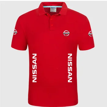 Vasaros Aukštos kokybės prekės Nissan logotipu polo trumpomis rankovėmis marškinėliai Mados atsitiktinis Kietojo Polo Marškinėliai, unisex marškinėliai