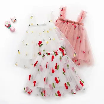 Vasaros kūdikiu Merginos Saldus Išsiuvinėti Tinklelio Suknelė Baby Princess Tutu Suknelė vaikams baby girl šluostės