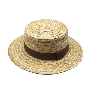 Vasaros Plokščias saulės, skrybėlės moterims chapeau šiaudų Big pusėje skrybėlę panama stiliaus cappelli Pusėje su laivapriekio Juostelės Paplūdimio kibirą bžūp mergina topee