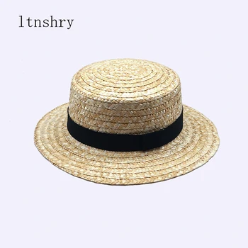 Vasaros Plokščias saulės, skrybėlės moterims chapeau šiaudų Big pusėje skrybėlę panama stiliaus cappelli Pusėje su laivapriekio Juostelės Paplūdimio kibirą bžūp mergina topee
