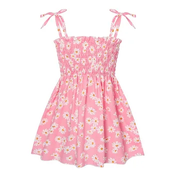 Vasaros Suknelės Mergaitėms Mažas Daisy Rankovių Gėlių Suknelė Suspender Suknelė