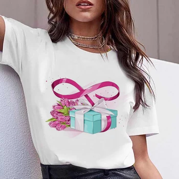 Vasarą Moterys T-shirt 2020 Gėlių Kvepalai Spausdinti Marškinėlius Lūpų Maišelį Prekės Medvilnės marškinėliai Harajuku 