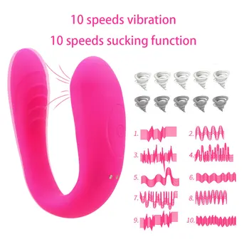 VATINE U Formos Bendable Sekso Žaislų Pora G-taško Vibratorius Klitorio Vaginos Stimuliatorius Vibratorius Čiulpti Vibratorius Pora Dalis