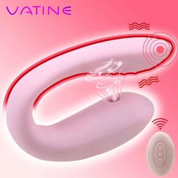VATINE U Formos Bendable Sekso Žaislų Pora G-taško Vibratorius Klitorio Vaginos Stimuliatorius Vibratorius Čiulpti Vibratorius Pora Dalis