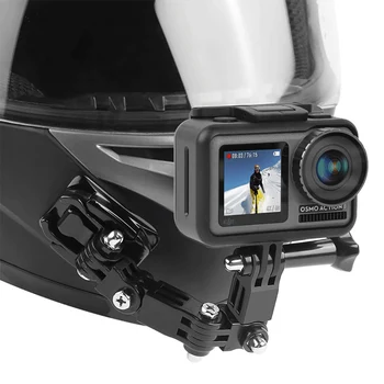Veiksmų fotoaparato Priedai 4 Būdus, kaip Ratas Mygtuką Mount DJI OSMO Go Pro Hero 9 8 7 6 5 H9 H9R Motociklo Šalmas Smakro Atrama rankos