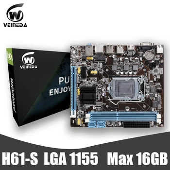 VEINEDA H61 Motininę LGA 1155 For Intel H61-S DDR3 Memory, Dual channel 16GB Darbalaukio MainBoard LGA1155 Už I3 I5 I7