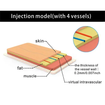 Venipuncture Iv įpurškimo Mokymo Pad Modelio, Silikono Žmogaus Odos Siuvimo Mokymo Modelį, įpurškimo Praktikos Pad, 4 Venų Imbedde