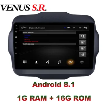 VenusSR Android 8.1 2.5 D automobiliui, dvd JEEP Renegade Radijo 2016-2020 multimedia, GPS Radijas stereo gps navigacijos