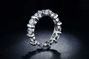 Vestuvių Priedai Kubinių Zirconia Akmenų Ratas, Žiedas, skirtas Moterims, 925 Sterlingas Sidabro Anillo Vestuviniai Papuošalai