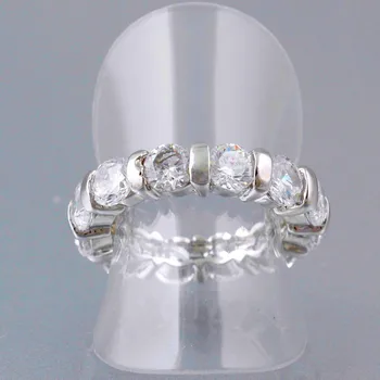 Vestuvių Priedai Kubinių Zirconia Akmenų Ratas, Žiedas, skirtas Moterims, 925 Sterlingas Sidabro Anillo Vestuviniai Papuošalai