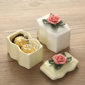 Vestuvių Saldainių Dėžutės Saldainių Keramikos Papuošalų, Dovanų Dėžutės Šokolado Dėžutė Pakuotės Šalies Naudai Vestuvių Bridesmail Žiedas Saugojimas