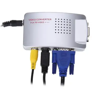 VGA į AV/RCA/CVBS, S-video ir VGA Adapteris Keitiklis Naudoti Prijungti Vieną Nešiojamojo kompiuterio į TELEVIZORIŲ ir Stebėti