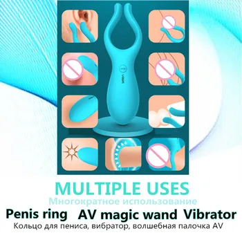 Vibratorius Žiedas, skirtas Varpos AV Magic Wand Silikono G Spot Skatinti Spenelių Įrašą Analinis Masturbuotis Vibratoriai Suaugusiųjų Sekso Žaislais Vyrams