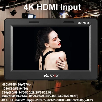 Viltrox DC-70II 7 colių DSLR Kamera Lauko Stebėti 4K HDMI AV Įvestis IPS HD LCD Ekranas 1024x600, Vaizdo Padėti 