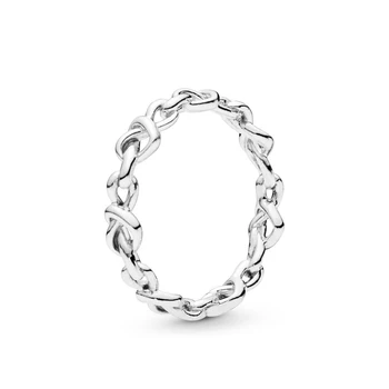 Visos Originalios Prekės 925 sterlingas sidabro žiedas su putojančio logotipą, originalaus dizaino retro širdies formos multi-wrap žiedas