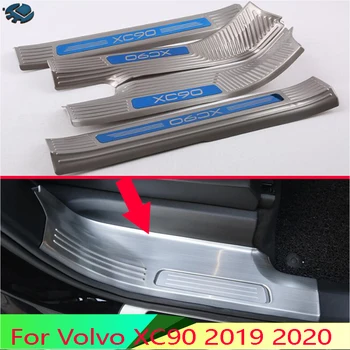 Volvo XC90-2020 m. Nerūdijančio Plieno Vidinis Viduje Durų Slenksčio Skydelis Nusitrinti Plokštė Ateityje Žingsnis Apdailos Dangtelio Raštas