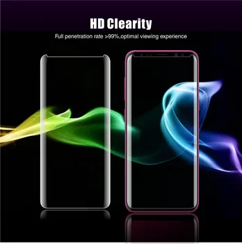 Vothoon UV Stiklo Samsung Galaxy S8 S9 Plus 3D edge aprėptis Visą Klijai grūdintas stiklas screen protector For Samsung Note 8 9