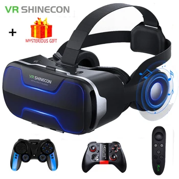 VR Shinecon 3 D Casque Viar 3D Akiniai Virtualios Realybės laisvų Rankų įranga Šalmas, Akiniai Papildytosios Lęšiai už Telefoną Išmanųjį telefoną Žiūronai