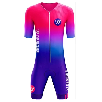 Vvsports Trisuit Rinkinys triatlón dviratį drabužių ciklo skinsuit plaukimo važiavimo dviračiu drabužius ciclismo rožinė mens trumpas rankovės kostiumas