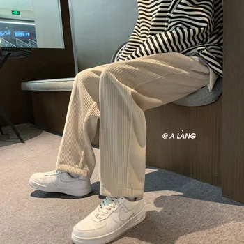 Vyrai Juoda Korėjos Velvetas Kelnės 2021 Japonijos Streetwear Poilsiu Harajuku Sweatpants Hip-Hop Plius Kašmyras Atsitiktinis Kelnės