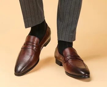 Vyrai oficialų batai natūralios odos suknelė oksfordo bateliai vyrams padažu vestuvių verslo biuro batai paslysti ant vyrų vyrų batai 2020 m.