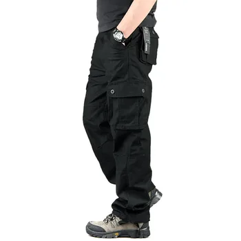 Vyriški Krovinių Pants Mens Atsitiktinis Multi Kišenės Karinės Didelis dydis 44 Tactical Kelnes Vyrams Outwear Armijos Tiesios kelnės Ilgos Kelnės