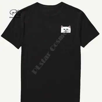 Vyriški Marškinėliai Mados Prekės ženklo Naujų kišenėje katė Animacinių filmų print t-marškinėliai, vyriški marškinėliai Hip-hop viršūnes juokinga Harajuku tees Stiliumi-1