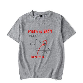 Vyrų Marškinėliai Matematika Yra Paprasta, Čia Tai Juokinga, Matematikos Mokytoja Studentų Raidžių Vyrų Marškinėliai Vasaros Šviesos Tees Streetwear T-shirt