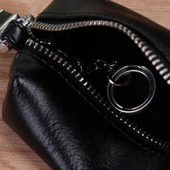 Vyrų, Moterų Oda Automobilių Raktų Grandinės Piniginės Savininkas Raktų Žiedas Bag Rankinė Monetos Rankinėje Mini Kietas Zip