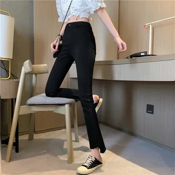 WAVSIYIER padalinta džinsinio audinio kelnės moterims džinsai moteris derliaus aukšto juosmens Džinsinio audinio Kelnės kietas korėjos stiliaus Streetwear 2020 m. rudenį, žiemą