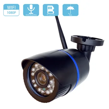 WiFi, 2MP, 1080P Audio HD IP vaizdo Kamera Belaidžio Patalpų Lauko Vandeniui Kulka CCTV Kameros Onvif Priežiūros Saugumo VAIZDO Kamera