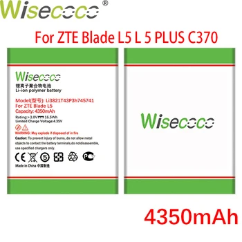 WISECOCO 4350mAh Li3821T43P3h745741 Baterija ZTE Blade L5 L 5 PLIUS C370 Mobilųjį Telefoną Su Sekimo Numerį