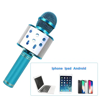 WS858 Mikrofonas, Bluetooth, Wireless Usb Mikrofonas Bevielis Ws858 Su Laikikliu Karaoke, Garso Dainavimo Muzikos Namų Studija