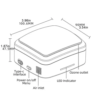 X1 Mini Ozono Generatorius Dezodoryzujący Oro Valytuvas USB Įkrovimo šaldytuvas Valytuvas Nešiojamų oro mažoje Erdvėje Aiškiai Kvapas