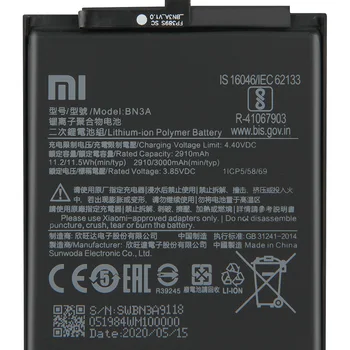 XIAOMI Originalaus Telefono Baterija BN3A Už Xiaomi Redmi Eiti 3000Mah Autentišku Telefono Baterijos